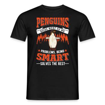 Penguin Gift Penguin - Men's T-Shirt - black - Front - AI Model Male 178 light (178cm)