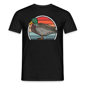 Ducks Retro Duck Breeder Vintage - Men's T-Shirt - black - Front - AI Model Male 178 light (178cm)