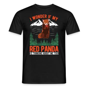 Red Panda Cadeau Chat Ours Panda Rouge - T-shirt homme - noir - Devant - AI Model Male 178 light (178cm)