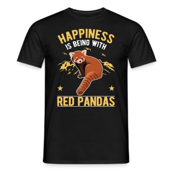 Red Panda Lucky Cat Bear - Men's T-Shirt - black - Front - AI Model Male 178 light (178cm)