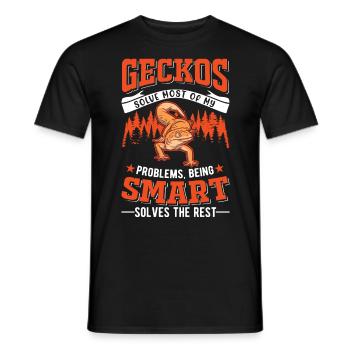 Gecko Cadeau Léopard Gecko - T-shirt homme - noir - Devant - AI Model Male 178 light (178cm)