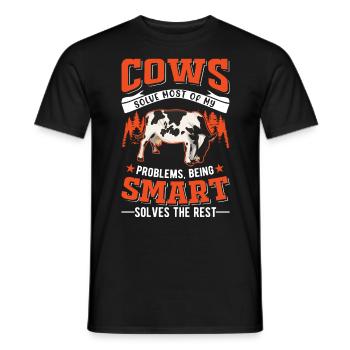 Vache Cadeau Agriculteur Bovins Vaches - T-shirt homme - noir - Devant - AI Model Male 178 light (178cm)