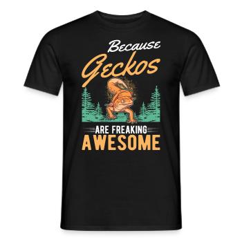 Parce que les geckos sont géniaux - T-shirt homme - noir - Devant - AI Model Male 178 light (178cm)