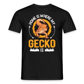 Zuhause ist wo mein Gecko ist - Männer T-Shirt - Schwarz - Vorne - AI Model Male 178 light (178cm)