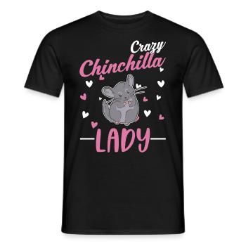 Crazy Chinchilla lady Chinchilla Frau - Männer T-Shirt - Schwarz - Vorne - AI Model Male 178 light (178cm)