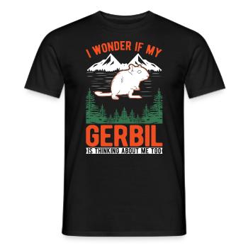 Gerbille Cadeau Rat de course mongol Gerbille - T-shirt homme - noir - Devant - AI Model Male 178 light (178cm)