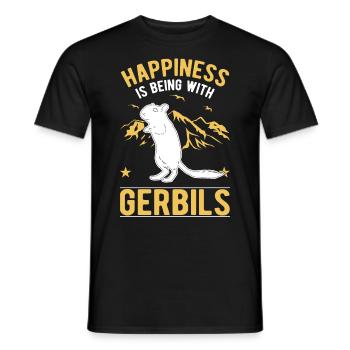 Gerbil Glück racing rat gerbil - Men's T-Shirt - black - Front - AI Model Male 178 light (178cm)
