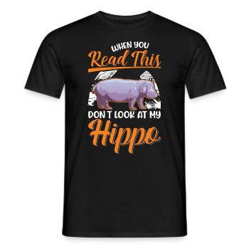 Amateur d’hippopotames Hippo Hippo - T-shirt homme - noir - Devant - AI Model Male 178 light (178cm)