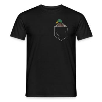 Enten in Brusttasche Entenzüchter - Männer T-Shirt - Schwarz - Vorne - AI Model Male 178 light (178cm)