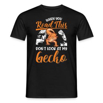 Gecko Cadeau Léopard Gecko - T-shirt homme - noir - Devant - AI Model Male 178 light (178cm)