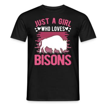 Buffalo Girl Bison Water Buffalo Buffalo - Men's T-Shirt - black - Front - AI Model Male 178 light (178cm)