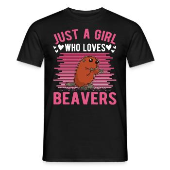 Beaver Girl Beaver Dam - Men's T-Shirt - black - Front - AI Model Male 178 light (178cm)