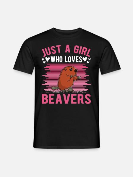 Biber Mädchen Biberdamm - Männer T-Shirt - Schwarz