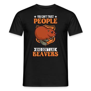 Beaver Beaver Dam Gift Beaver - Men's T-Shirt - black - Front - AI Model Male 178 light (178cm)