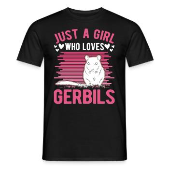 Juste une fille qui aime la fille de Gerbille Gerbille Gerbille - T-shirt homme - noir - Devant - AI Model Male 178 light (178cm)