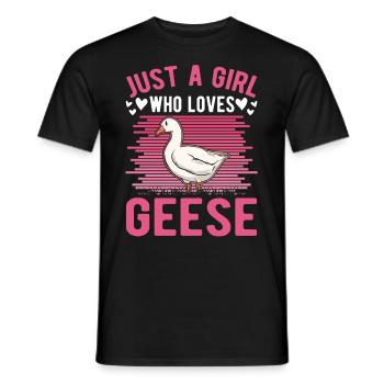 Geese Girls Goose Breeder Goose Goose - Men's T-Shirt - black - Front - AI Model Male 178 light (178cm)
