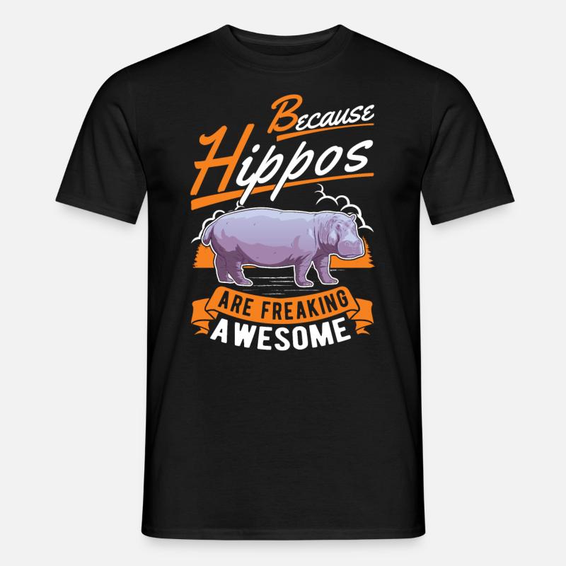 Nilpferd Geschenk Hippo Flusspferd - Männer T-Shirt - Schwarz