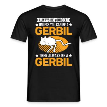 Gerbil Gift Racing Rat Gerbil - Men's T-Shirt - black - Front - AI Model Male 178 light (178cm)