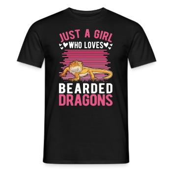 Bearded Dragon Girl Bearded Dragon - Men's T-Shirt - black - Front - AI Model Male 178 light (178cm)