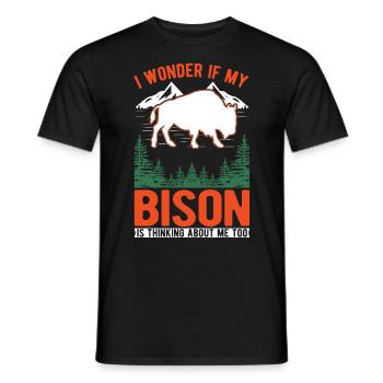 Buffalo Gift Bison Buffallo Buffle d’eau - T-shirt homme - noir - Devant - AI Model Male 178 light (178cm)