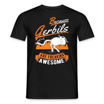 Parce que les gerbilles sont des gerbilles géniales - T-shirt homme - noir - Devant - AI Model Male 178 light (178cm)