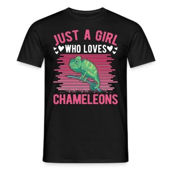 Caméléon Fille Caméléon - T-shirt homme - noir - Devant - AI Model Male 178 light (178cm)