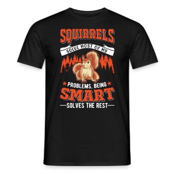 Squirrel Gift Gray Squirrel - Men's T-Shirt - black - Front - AI Model Male 178 light (178cm)