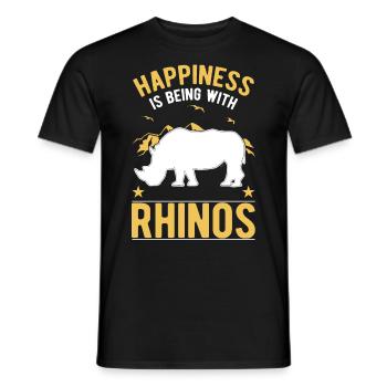 Rhino Luck Rhino Rhinoceros - Men's T-Shirt - black - Front - AI Model Male 178 light (178cm)