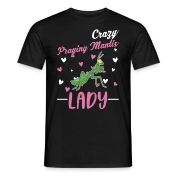 Crazy Praying Mantis lady Gottesanbeterin - Männer T-Shirt - Schwarz - Vorne - AI Model Male 178 light (178cm)
