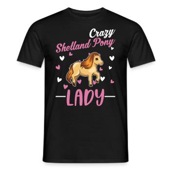 Shetland Pony Mrs. Shetty - Men's T-Shirt - black - Front - AI Model Male 178 light (178cm)