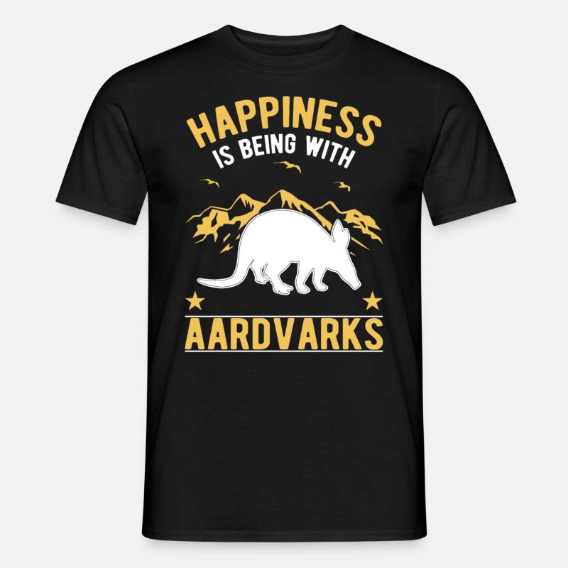 Erdferkel Glück Aardvark - Männer T-Shirt - Schwarz