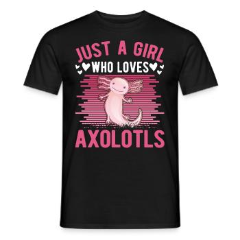 Axolotl Girl Tailed Amphibian - T-shirt homme - noir - Devant - AI Model Male 178 light (178cm)
