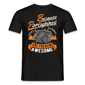 Porcupine Gift Porcupine - Men's T-Shirt - black - Front - AI Model Male 178 light (178cm)