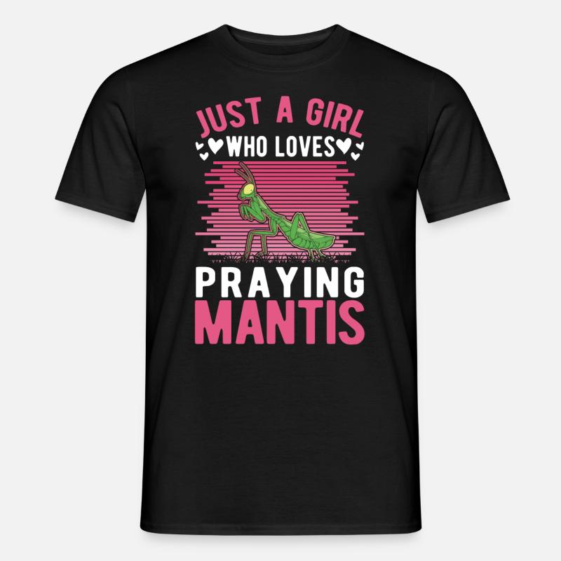 Gottesanbeterin Mädchen Mantis Fangschrecke - Männer T-Shirt - Schwarz