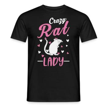 Crazy Rat lady Verrückte Ratten Frau - Männer T-Shirt - Schwarz - Vorne - AI Model Male 178 light (178cm)