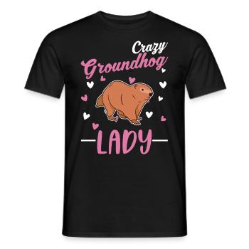 Marmotte folle Femme Crazy Groundhog dame - T-shirt homme - noir - Devant - AI Model Male 178 light (178cm)
