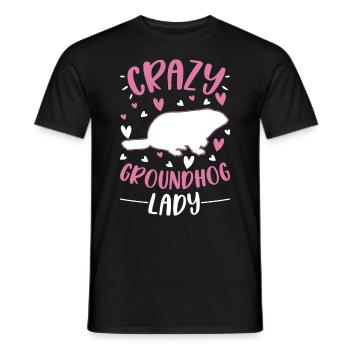 Marmotte folle Femme Crazy Groundhog dame - T-shirt homme - noir - Devant - AI Model Male 178 light (178cm)