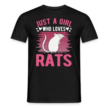 rat girl house rat rat owner - Men's T-Shirt - black - Front - AI Model Male 178 light (178cm)