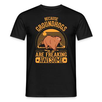 Murmeltier Groundhog Day Waldmurmeltier - Männer T-Shirt - Schwarz - Vorne - AI Model Male 178 light (178cm)