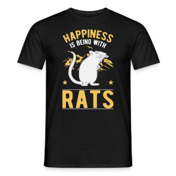 Rat Luck Rat Owner Domestic Rat - Men's T-Shirt - black - Front - AI Model Male 178 light (178cm)