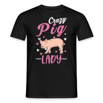 Pigs Mrs. Farmer Farmer - Men's T-Shirt - black - Front - AI Model Male 178 light (178cm)