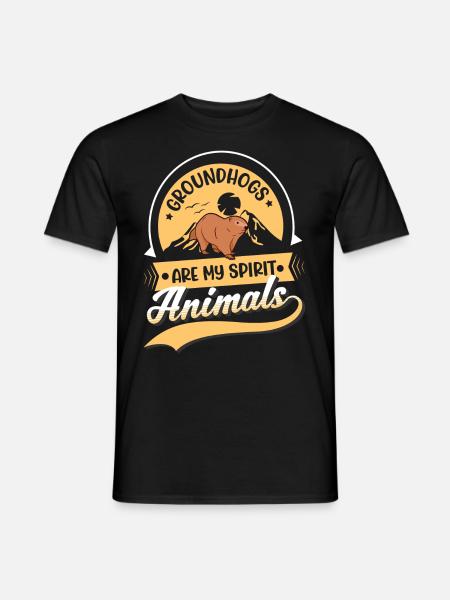 Murmeltier Spirit Animal Marmotte - T-shirt homme - noir