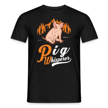 Pigs Whisperer Gift Farmer Pig - Men's T-Shirt - black - Front - AI Model Male 178 light (178cm)