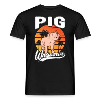 Pigs Whisperer Gift Farmer Pig - Men's T-Shirt - black - Front - AI Model Male 178 light (178cm)