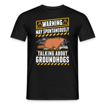 Warnung Murmeltier Groundhog Day Woodchuck - Männer T-Shirt - Schwarz - Vorne - AI Model Male 178 light (178cm)