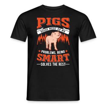 Porc Cadeau Agriculteur Cochon - T-shirt homme - noir - Devant - AI Model Male 178 light (178cm)