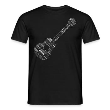 La guitare en paroles - T-shirt homme - noir - Devant - AI Model Male 178 light (178cm)