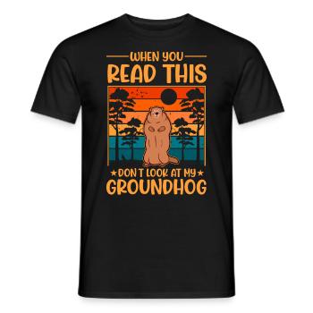 Marmot Groundhog Day Forest Marmot - Men's T-Shirt - black - Front - AI Model Male 178 light (178cm)