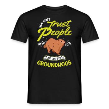 Murmeltier Groundhog Day Waldmurmeltier - Männer T-Shirt - Schwarz - Vorne - AI Model Male 178 light (178cm)