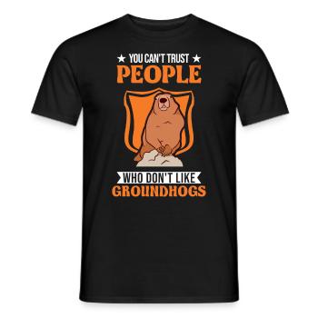 Murmeltier Groundhog Day Waldmurmeltier - Männer T-Shirt - Schwarz - Vorne - AI Model Male 178 light (178cm)